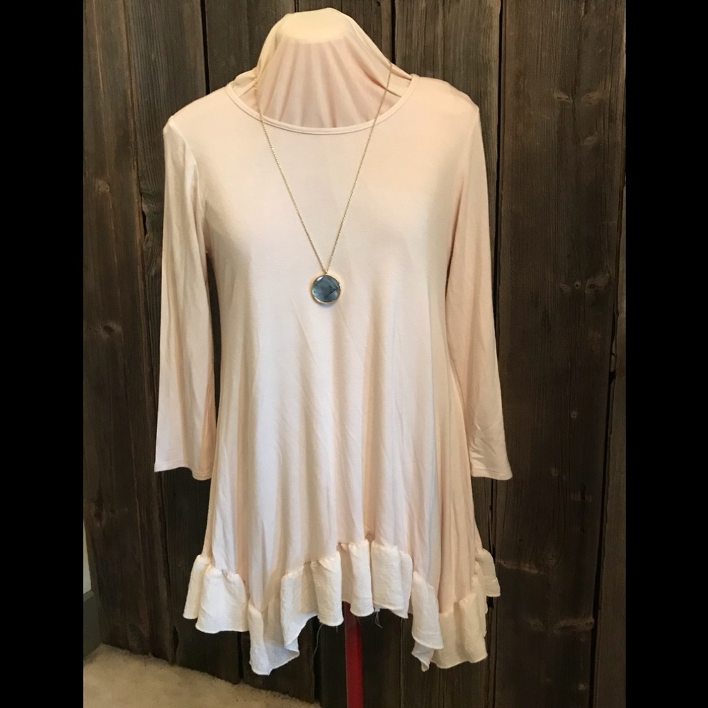 3/4 length, youth shirt-Light pink. Adorable!!